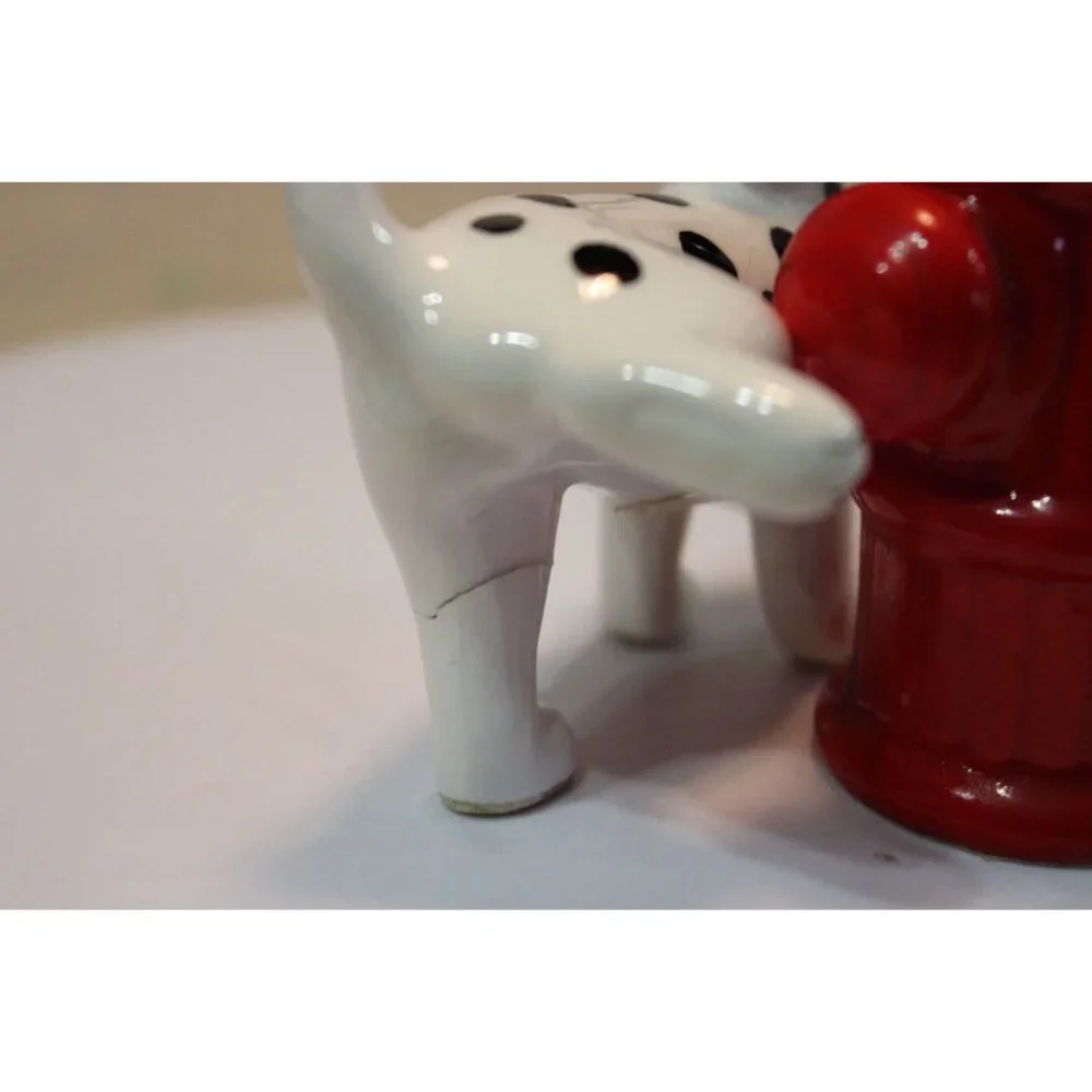 Salt & Pepper Shakers - Vintage Dalmatian & Fire Hydrant - See Desc